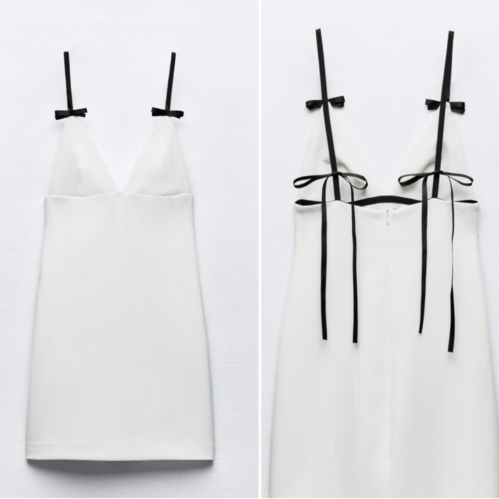 New ZARA Viral Short Dress With Bows - Picture 9 of 13